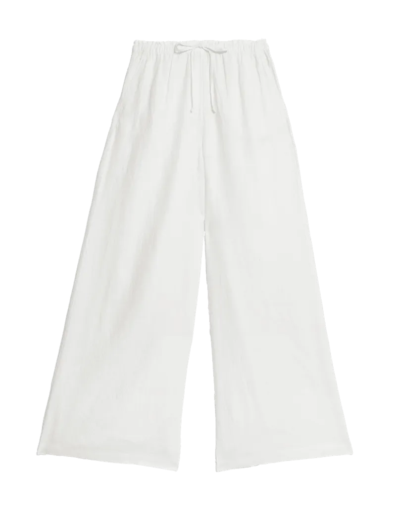 Pure Linen Palazzo Trousers