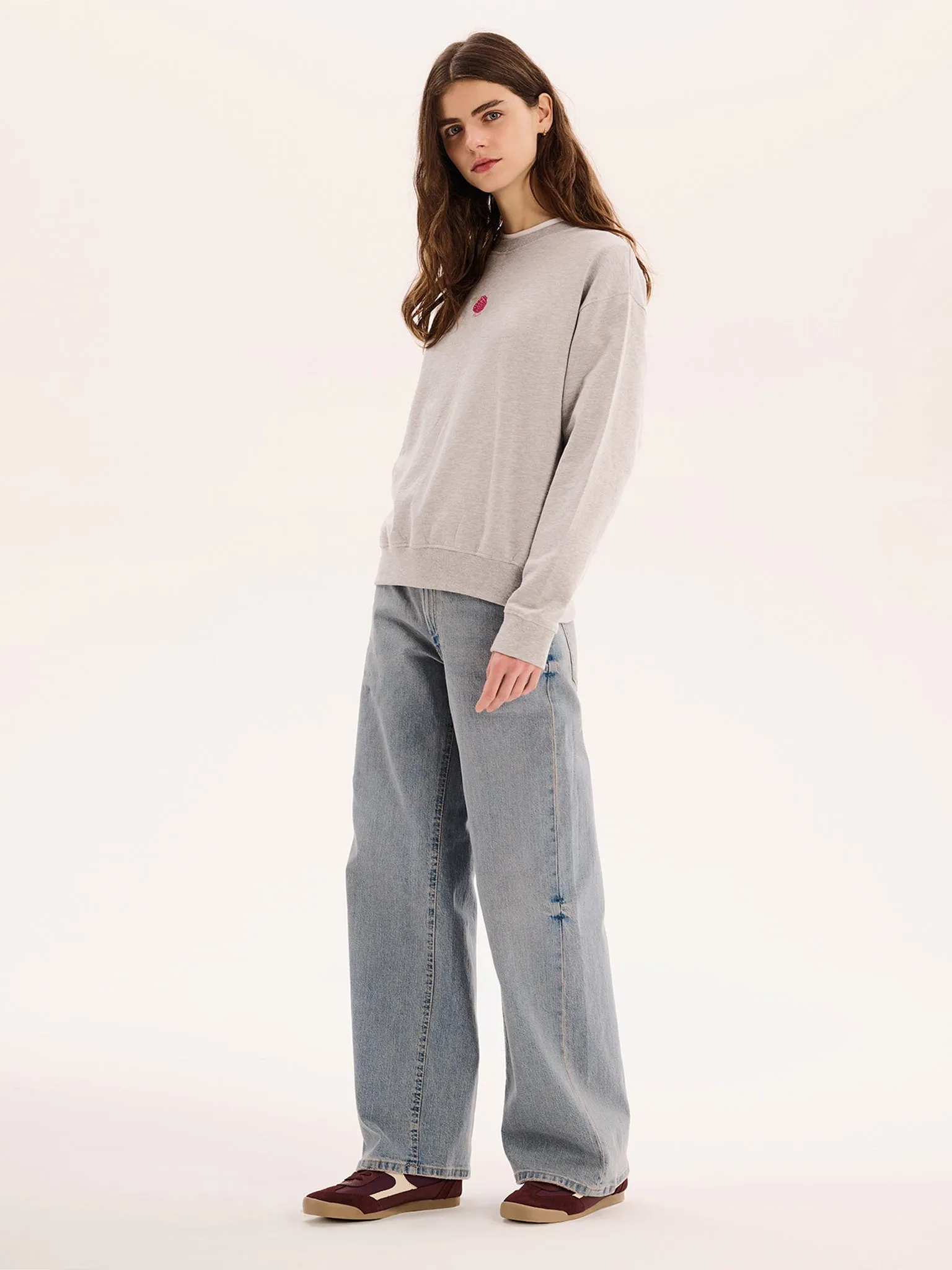 Raspberry Sweatshirt in Grey Marl