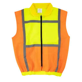 Reflective lime & orange sleeveless jackets