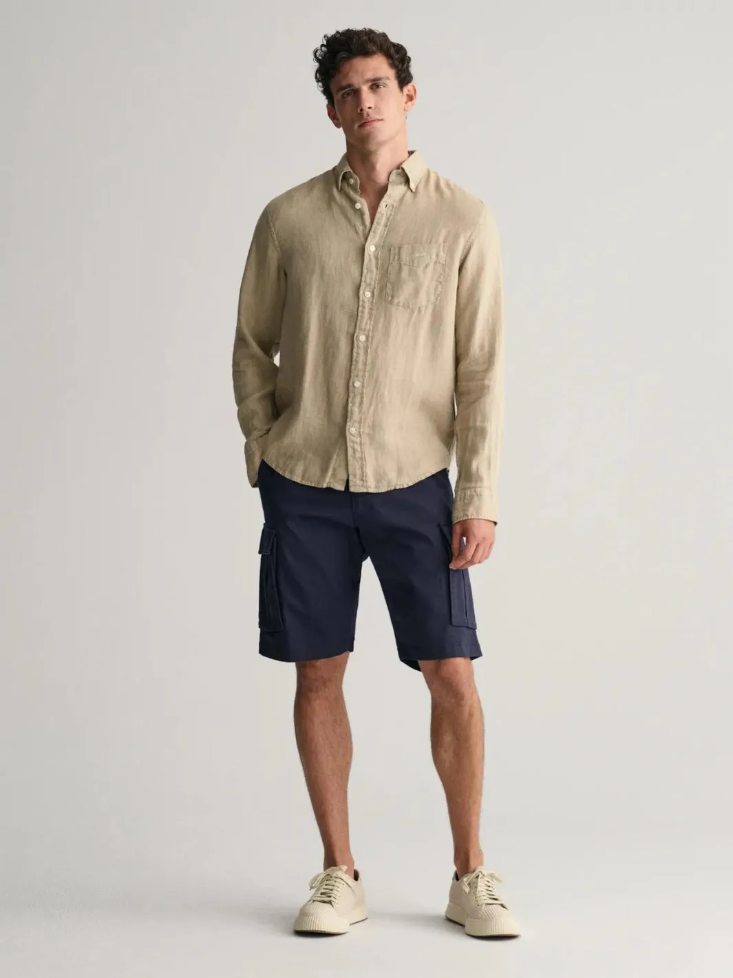 RELAXED TWILL CARGO SHORTS Marine