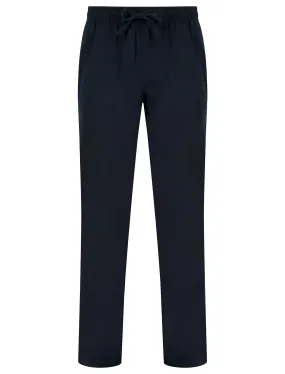 Renn Cotton Linen Comfort Fit Elasticated Waist Trousers in Sky Captain Navy - Tokyo Laundry