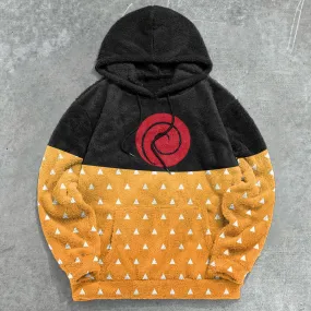 Retro Contrasting Trendy Brand Print Casual Plush Hoodie