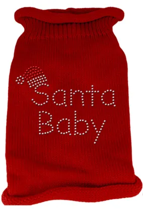 Santa Baby Rhinestone Knit Pet Sweater XS Red