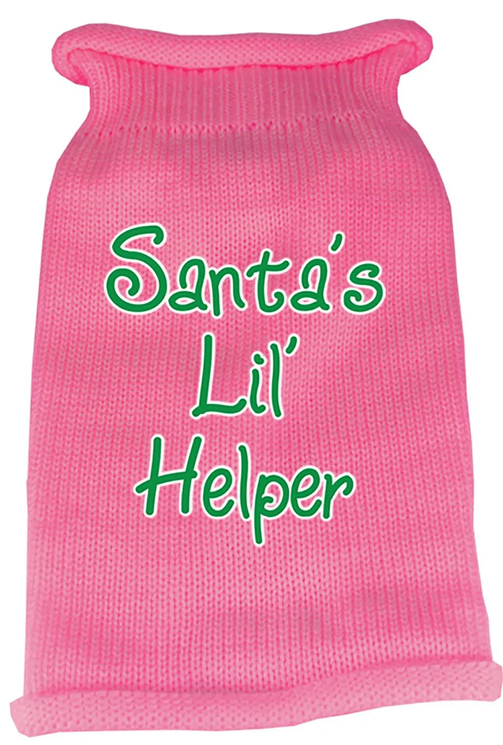 Santas Lil Helper Screen Print Knit Pet Sweater MD Pink