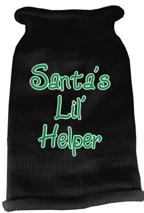 Santas Lil Helper Screen Print Knit Pet Sweater XL Black