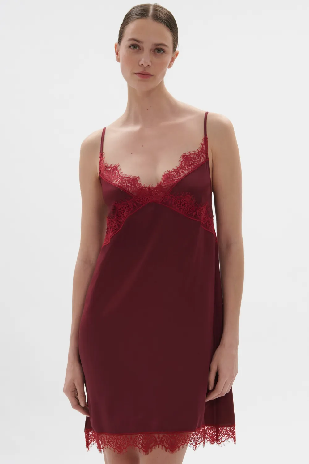 Satin Secrets Nightdress Spinel Red