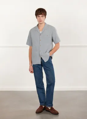 Short Sleeve Cuban Shirt | Linen | Light Blue