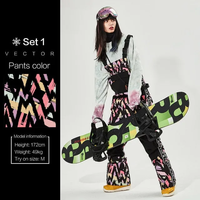 Ski Pants Straight Men Women Extra Thick Full Overalls Winter Warm