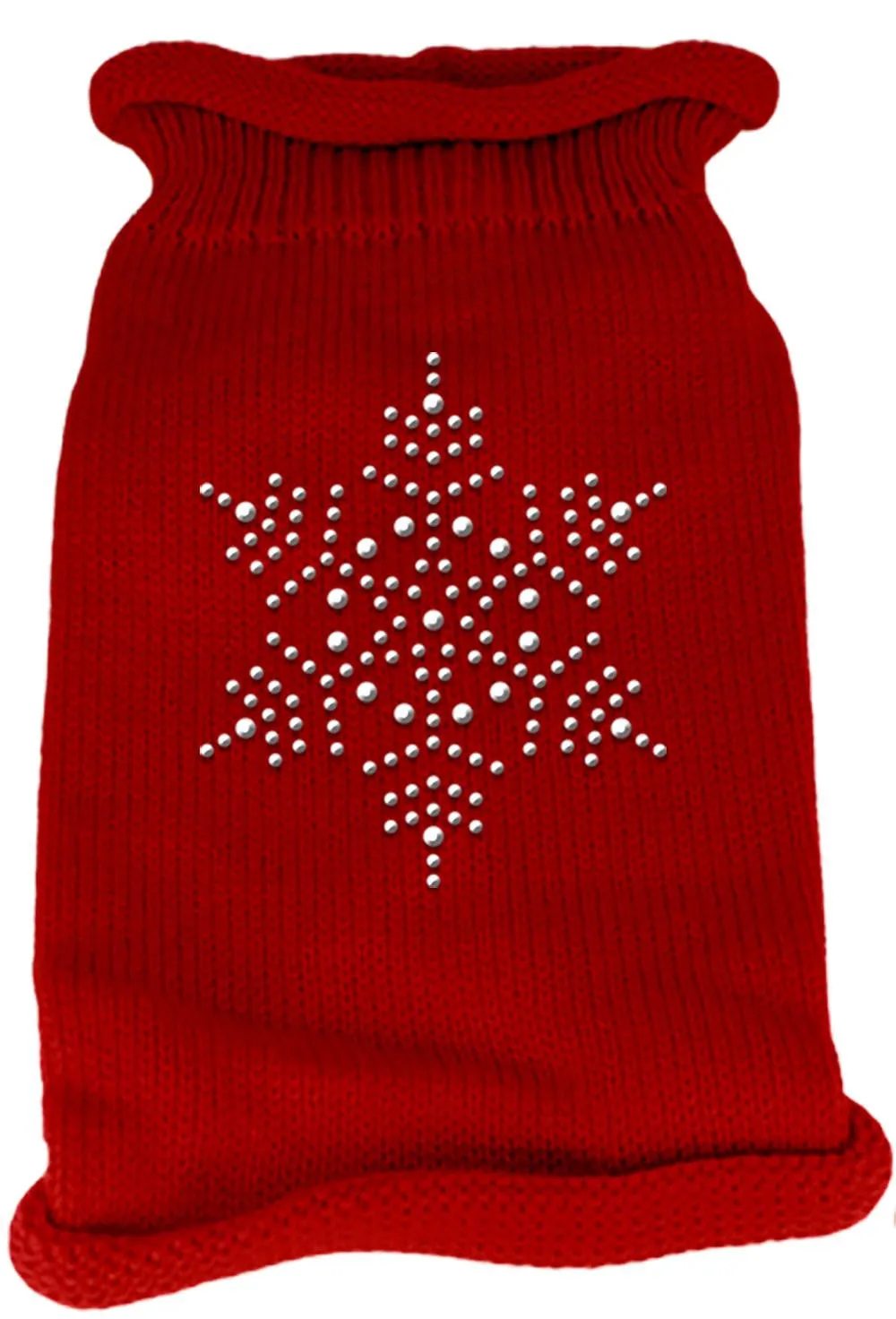 Snowflake Rhinestone Knit Pet Sweater XL Red