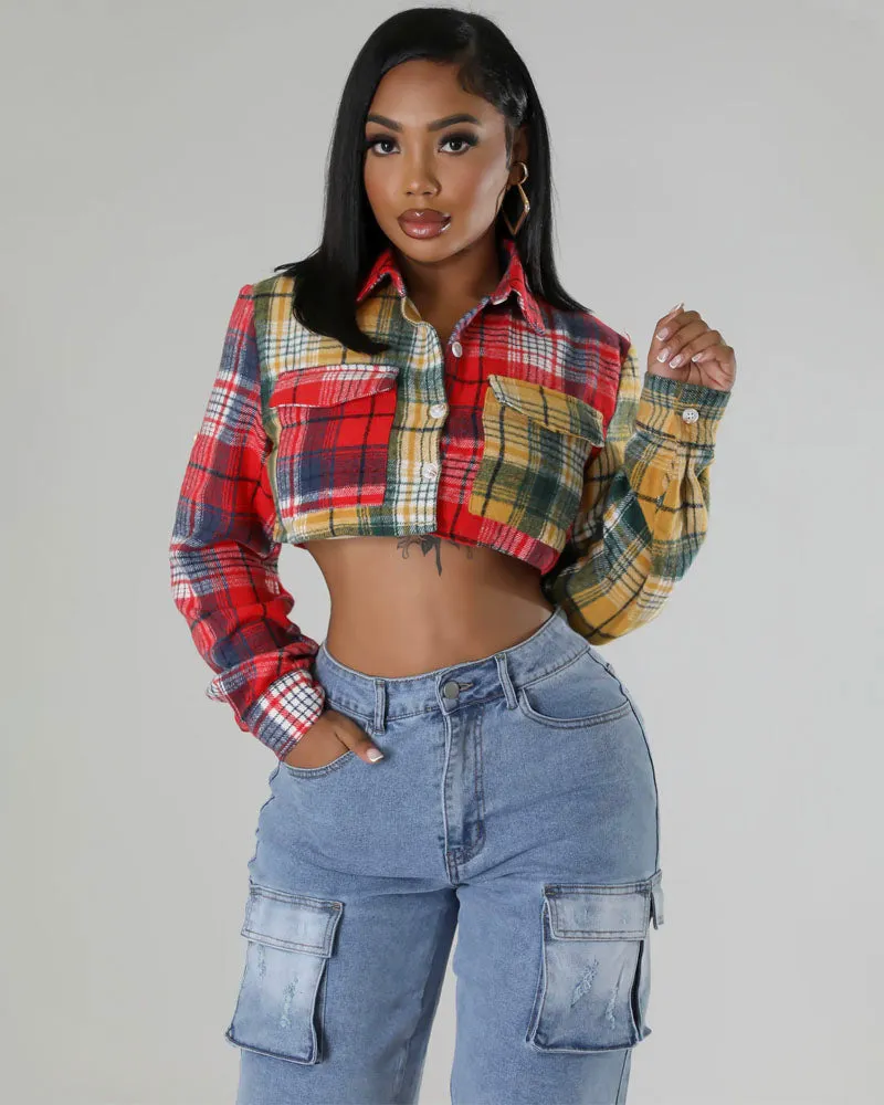 Sofia Crop Flannel Top