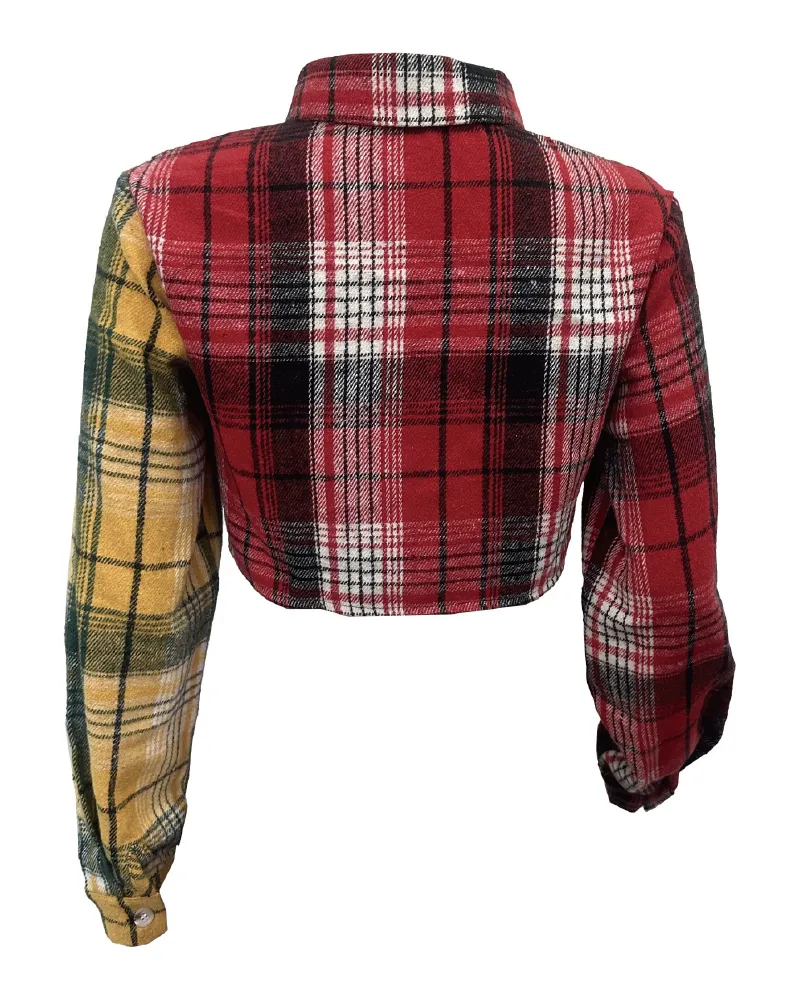 Sofia Crop Flannel Top