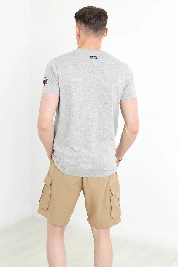 STONE COTTON CANVAS POCKET DETAIL CARGO SHORTS