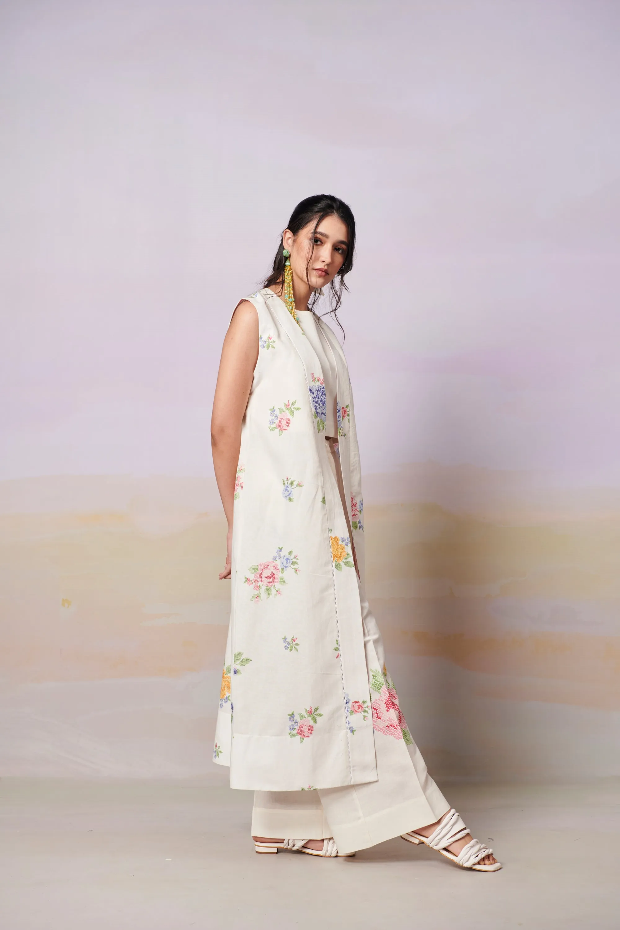 Summer Rose sleeveless Overlay Co-Ord Set