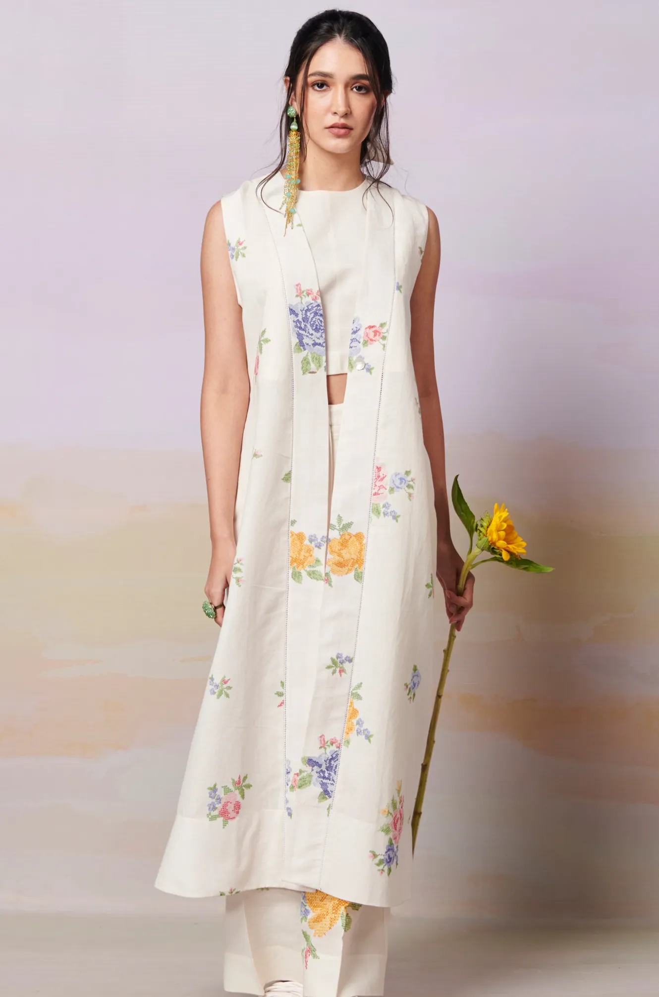 Summer Rose sleeveless Overlay Co-Ord Set