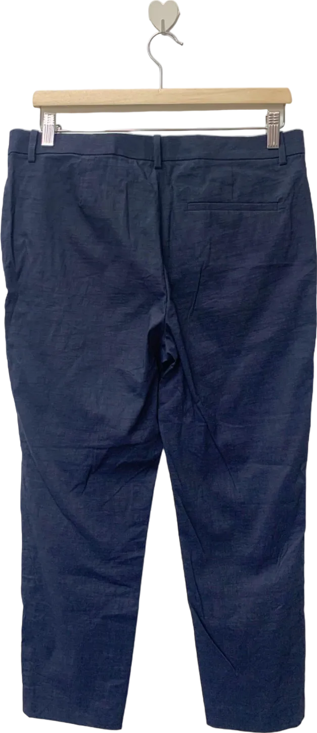 Theory Navy Treeca 4 Eco Crunch Wash Trousers UK 8
