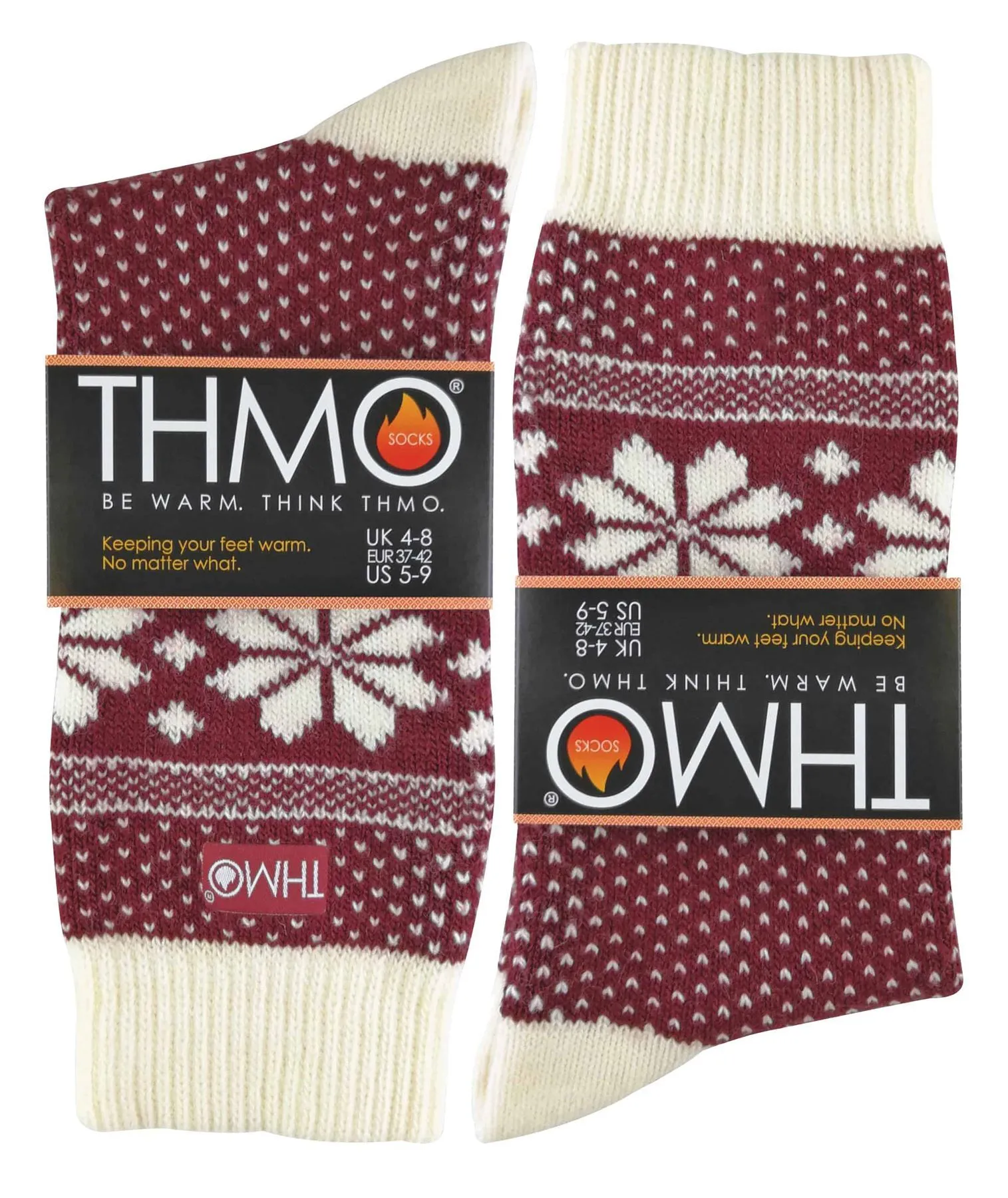 THMO - Ladies Festive Socks (39 Fairisle Red / Cream)