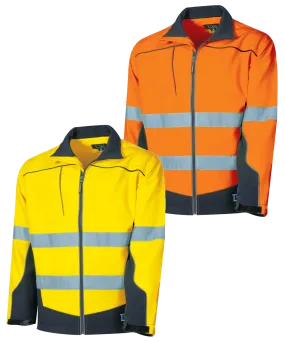 Tru Workwear Hi Vis 2 Tone Soft Shell Jacket c/w Reflective Tape TJ2960T1