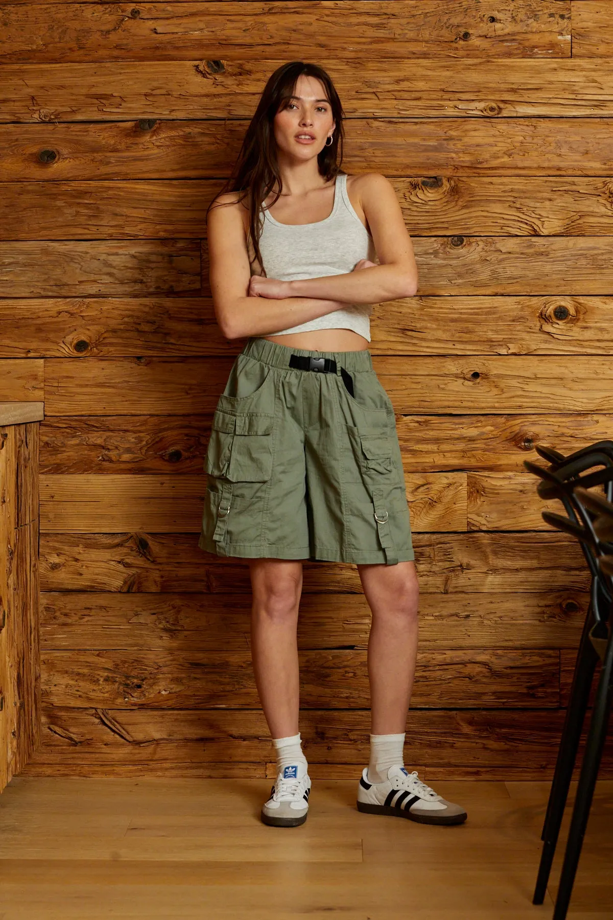 Utility Cargo Long Shorts - Olive