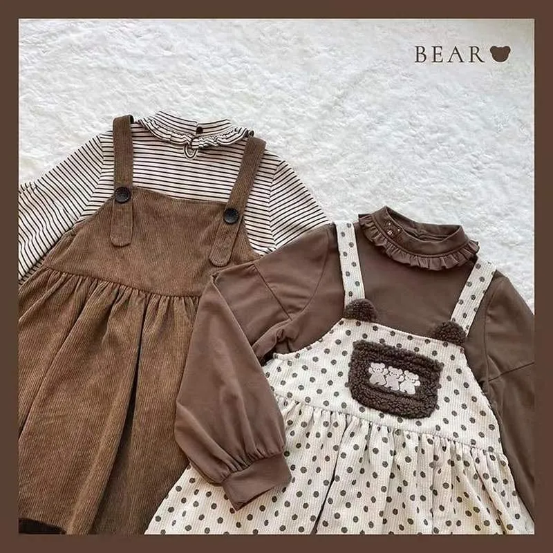 Vintage Kawaii Bear Dress Corduroy