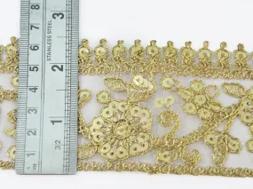 Water Golden Embroidered Sequins Embroidered Border