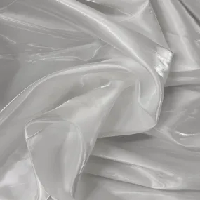 White Crystalized Reflective Liquid Bridal Satin Fabric