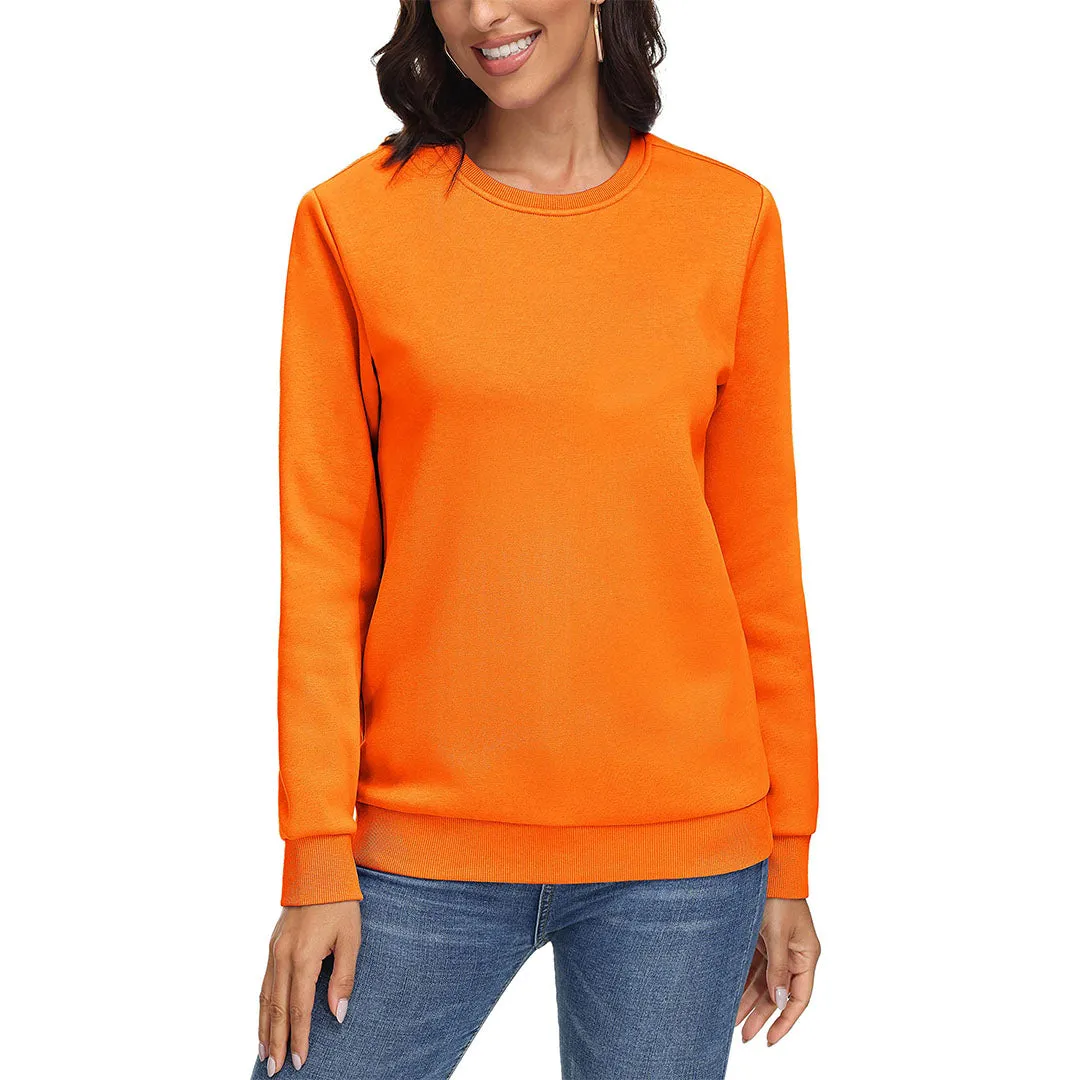 Women's Fleece-Lined Crewneck Casual Sweatshirts