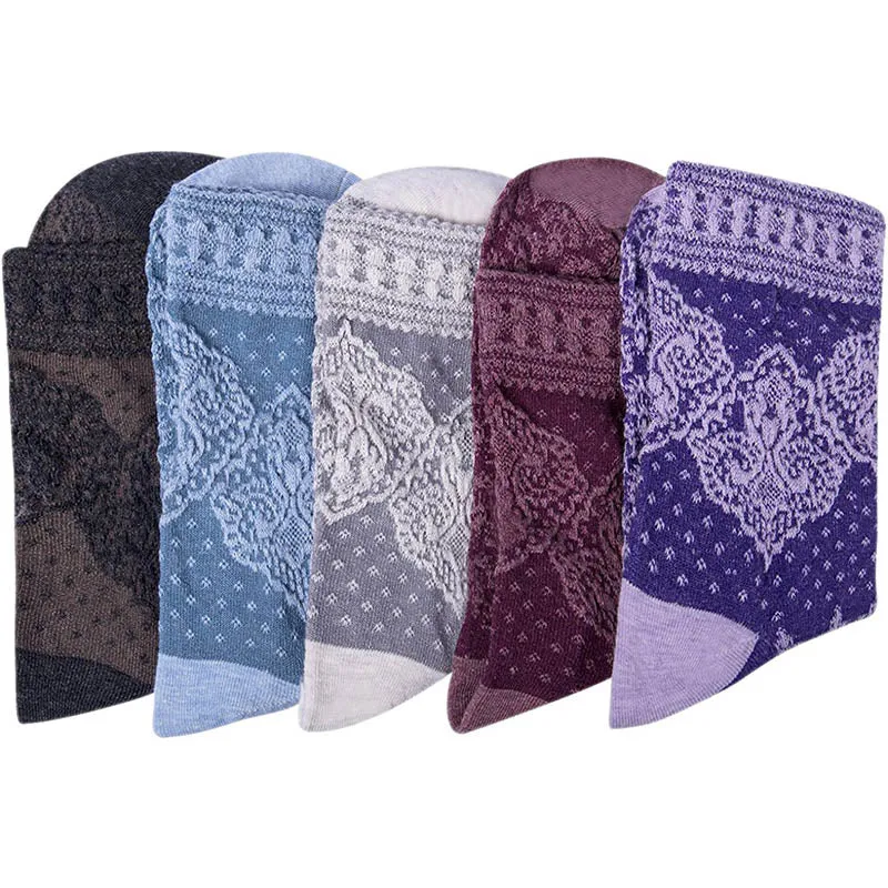 Womens Fun Socks Vintage Socks 5 Pairs Print Socks Gift
