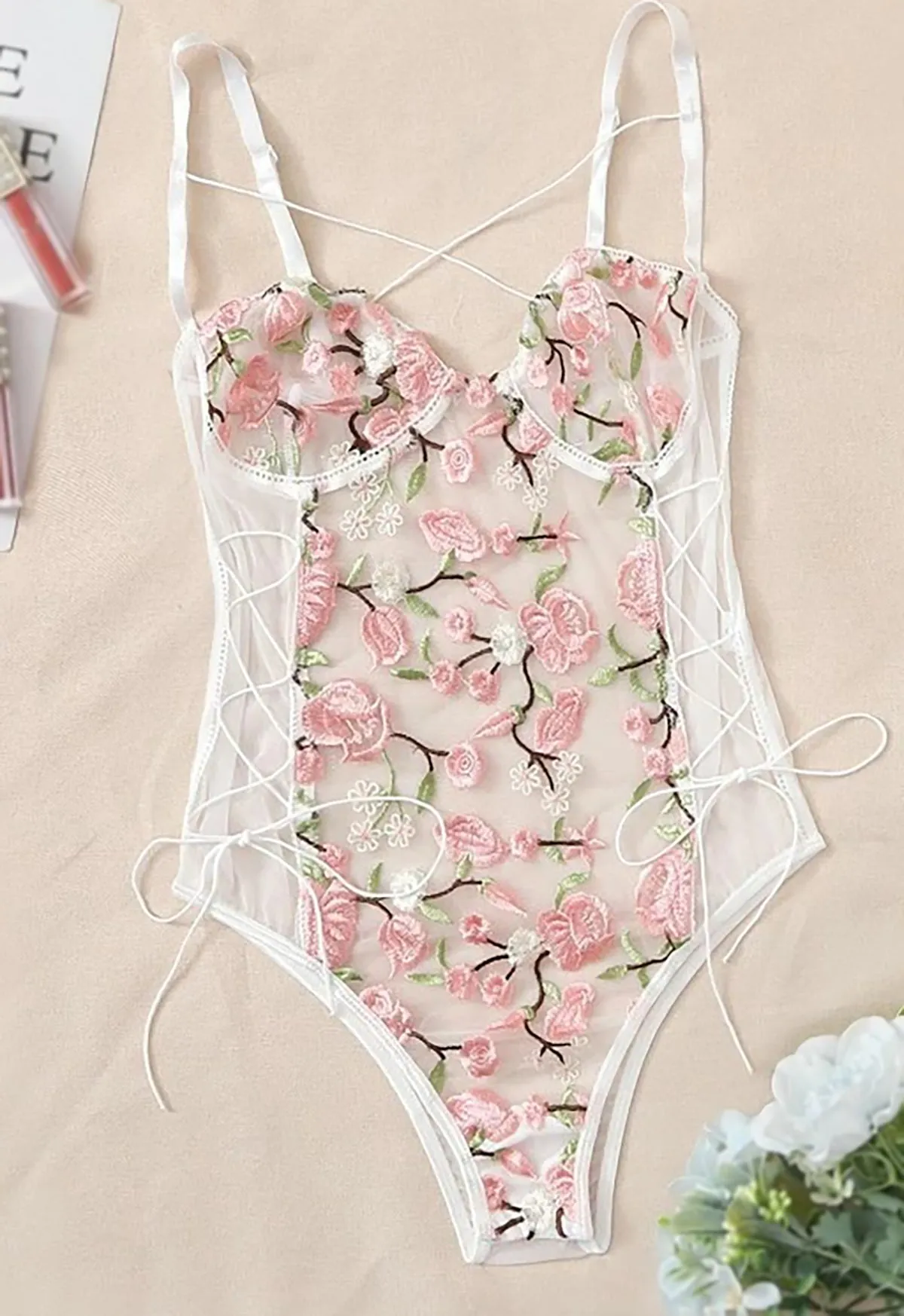 Xs and Os Women Embroidered Net Babydoll Nightwear Lingerie