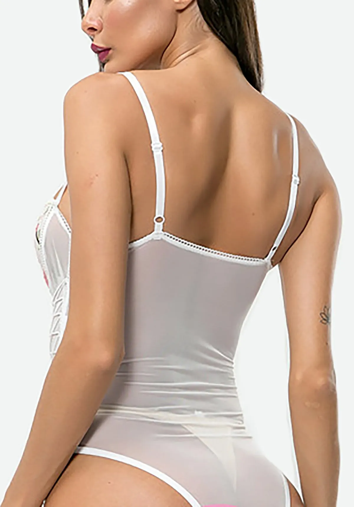 Xs and Os Women Embroidered Net Babydoll Nightwear Lingerie