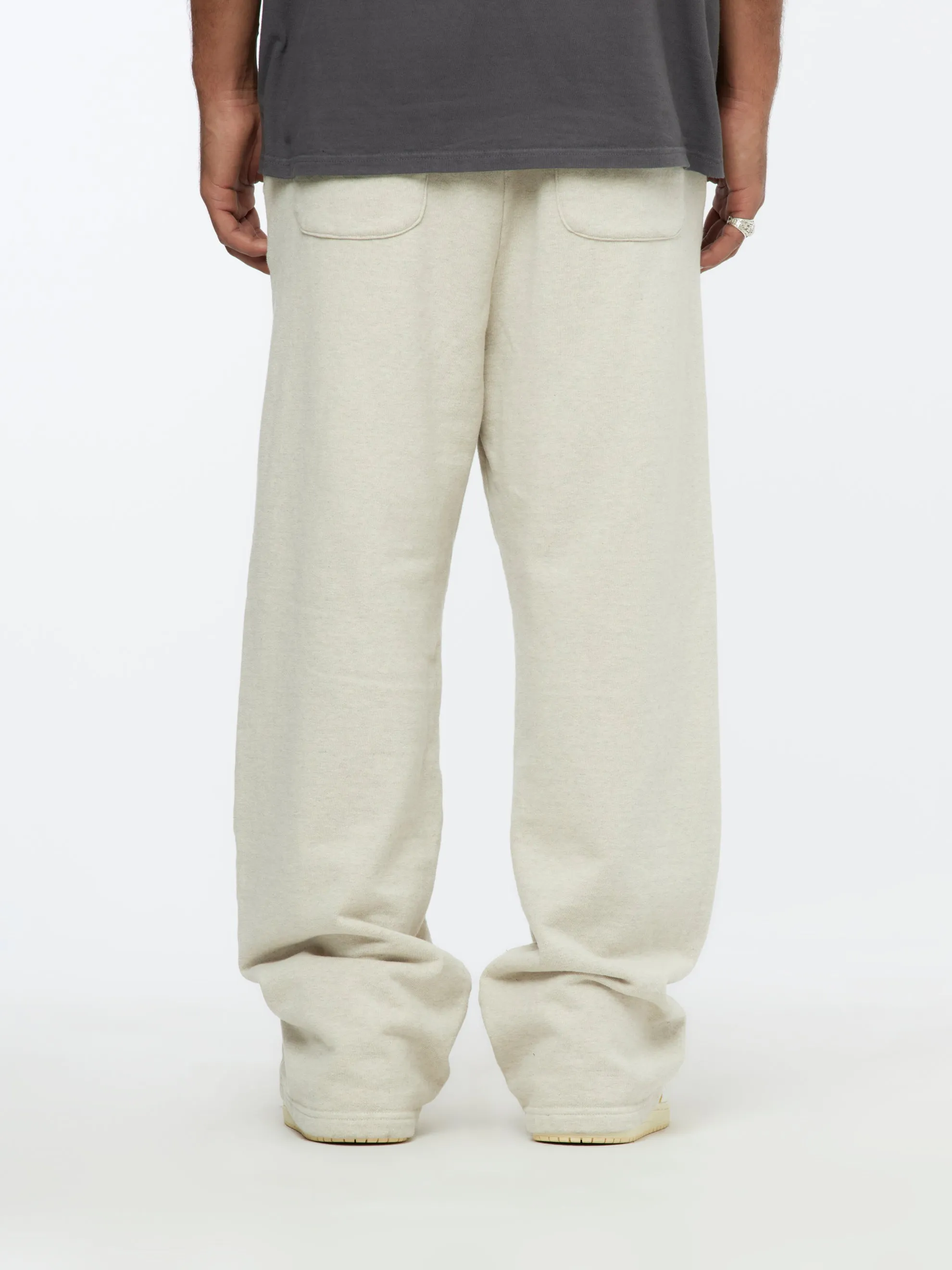 Zipper Knit W-Knee Sweatpants (Ecru)